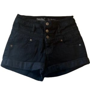Black, high-waisted shorts
